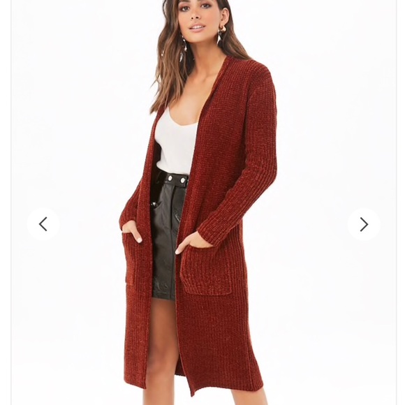 Forever 21 Sweaters - ✨HP! Ribbed Knit Longline Chenille Cardigan